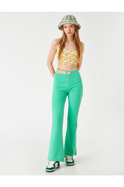 Koton Waist Detailed Wide Leg Trousers