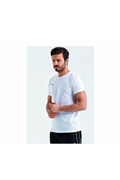 UHLSPORT Tricou bărbați din bumbac alb cu decolteu