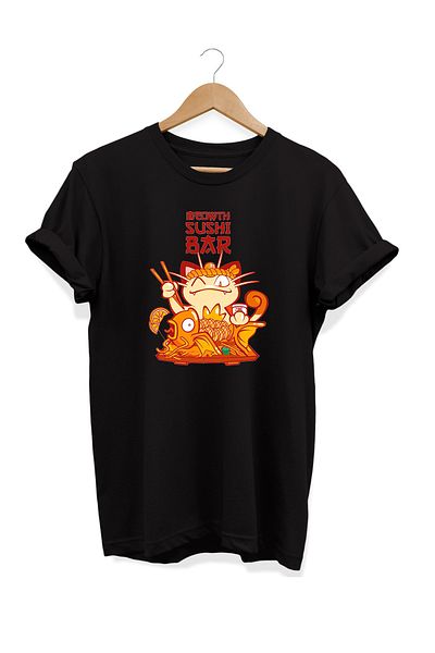 remonz Μπλουζάκι Pokemon Sushi της σειράς Food Series Printed 100% Cotton Plus Size T-shirt
