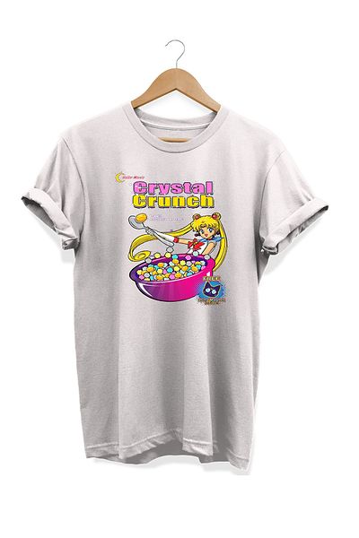 remonz Σειρά φαγητού Sailor Moon Cornflakes με στάμπα 100% βαμβακερό μπλουζάκι μεγάλου μεγέθους 8