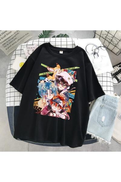 GALASHOP للجنسين الأسود سكيت أنيمي إنفينيتي تي شيرت M95