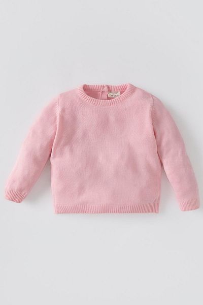DeFacto Baby Girl Crew Neck Cashmere Textured Extra Soft Sweater