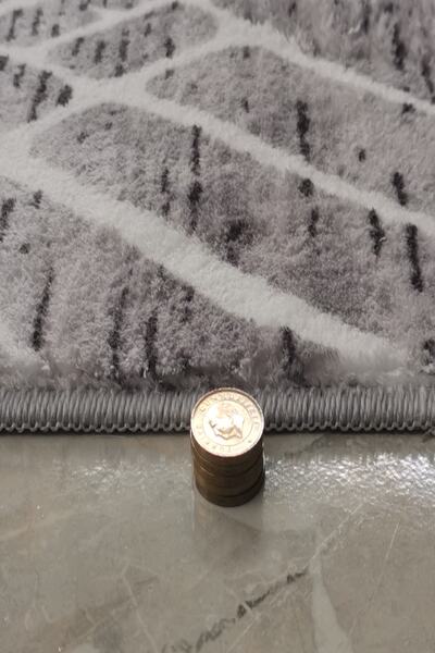 ALgorand Home Γκρι βελούδινο χαλί με αίσθηση από τρίχες κουνελιού - Μη υφαντό χαλί, αντιβακτηριδιακό