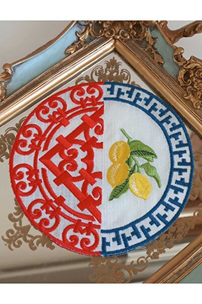 sevim çeyiz tasarım 1 منديل كوكتيل مطرز بالليمون