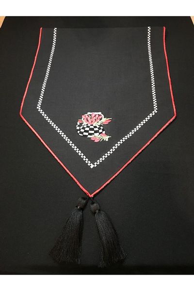 LİNDA MİA Mackenzie Red Embroidery Runner