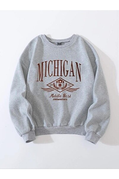 NİCE Unisex φούτερ με στάμπα Michigan