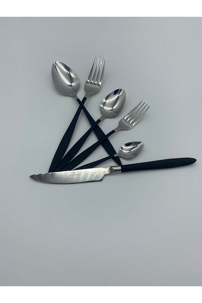 Wessenburg Milano 36 Piece Black Steel Fork Spoon Knife Set