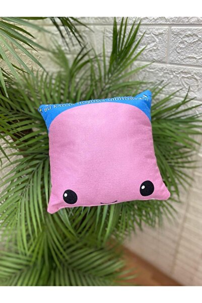 by ballı biocotton Espirili Sevimli Hediyelik Minik Kırlent Yastık 28x28 Diji...