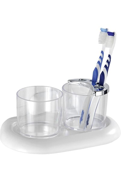 Wenko Diş Fırçası Bardağı Saf Set 2 Parça , 20 X 10 X 12 Cm, Beyaz ( Made In ...