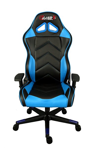 GAMERX X Serisi Deri Oyuncu Koltuğu Mavi/siyah