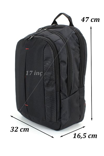 başkent çanta Unisex Μαύρο σακίδιο πλάτης 17,3'' με θήκη φορητού υπολογιστή