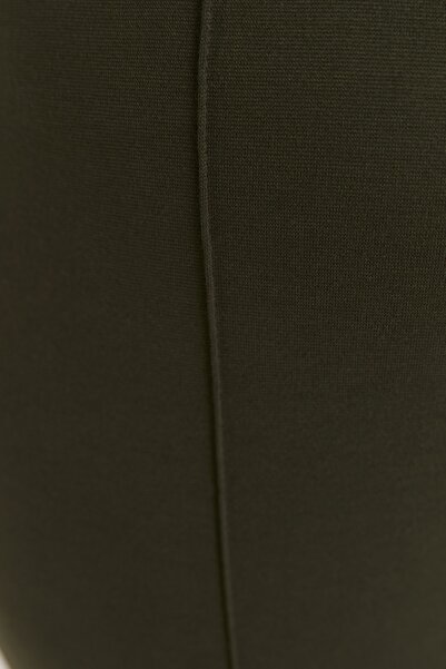 Trendyol Curve Χακί ριμπ ισπανικό πλεκτό καλσόν Παντελόνι TBBSS22PL0299