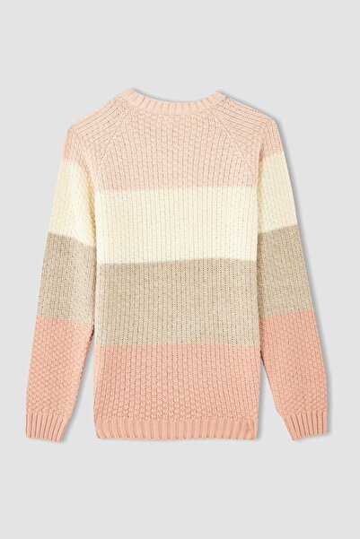 DeFacto Kız Çocuk Regular Fit Bisiklet Yaka Kazak