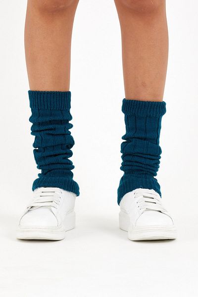 SOCKS WORLD Дамски зимни клинове и аеробни ботуши от дебел памук, петролно сини