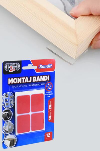 Telvesse Bondit Çerçeve Tablo Banyo Mutfak Montaj Bandı Dörtgen 30x26mm