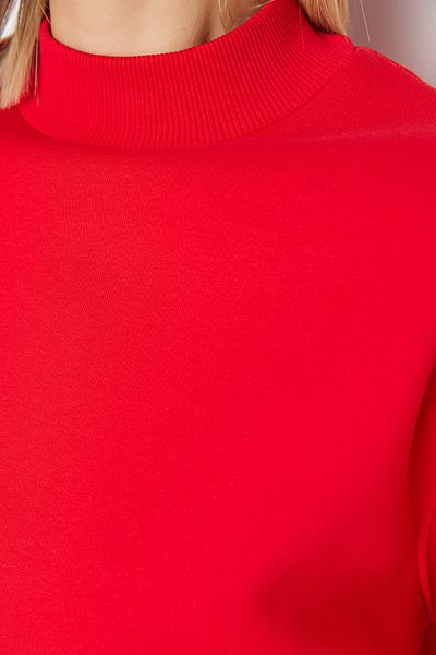 Trendyol Collection Red Thick Inner Fleece Stand Collar Relaxed/Comfortable Fit Knitted Sweatshirt TWOAW20SW0584