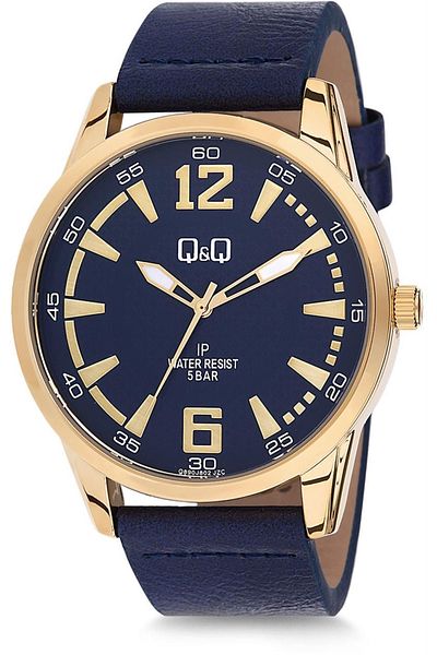 Q&Q Men's Leather Wristwatch Q890