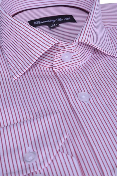 Ottomoda Men's Striped Long Sleeve Italian Collar Shirt, B5-001