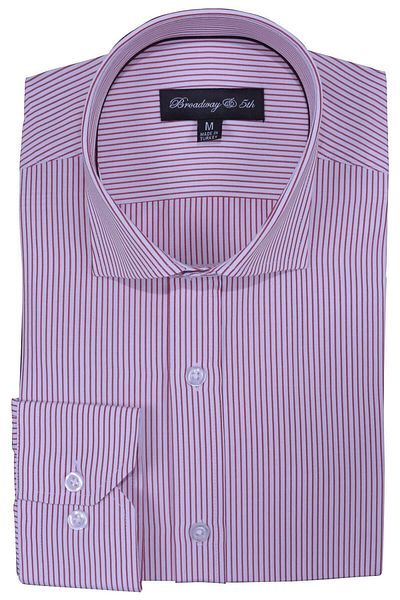 Ottomoda Men's Striped Long Sleeve Italian Collar Shirt, B5-001