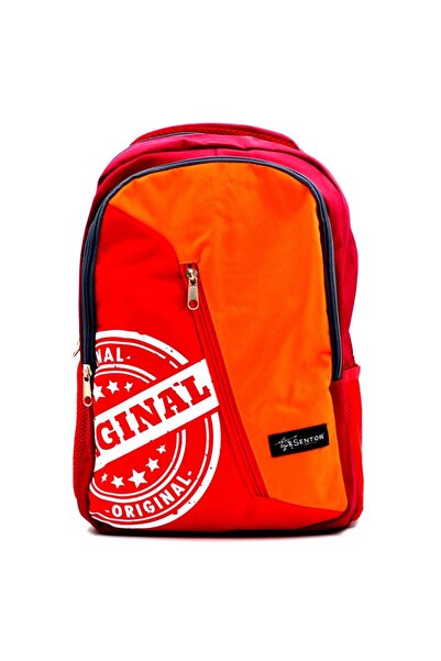 Sentor Sn-2015 School Backpack with Laptop Compartment 3 Compartments Red