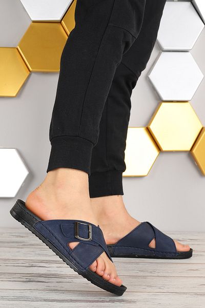 KARAMAZI Ανδρικές παντόφλες Ary 36-486 Daily Belted Navy Blue