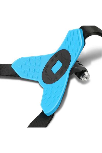 Gplus Gp524 5 Parça Gopro Eken Sjcam Aksiyon Kamera Tutucu Jaw Mount Motor Kask Çene Tutma Aparatı Mavi