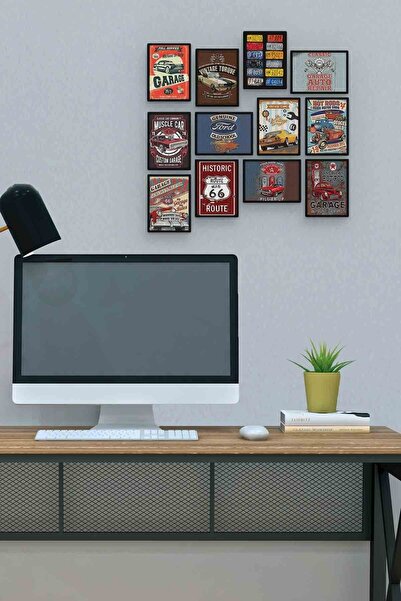 herotasarım Αφίσα αυτοκινήτου 12 τεμαχίων MDF (ξύλο) Πίνακας γραφείου Διαστάσ...