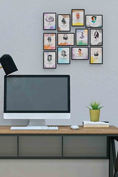 herotasarım Cuvinte Prețioase 12 Piese MDF (lemn) Tablou Dimensiune Birou 30x...