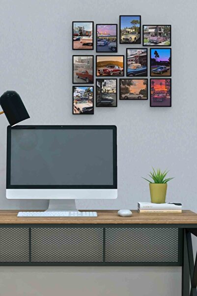 herotasarım Κλασικά Αυτοκίνητα 12 Τεμάχια MDF (ξύλο) Τραπέζι Γραφείου Διαστάσ...