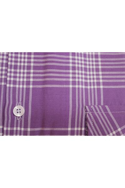 Yörükoğlu Checkered Short Sleeve Comfortable Fit Men's Shirt