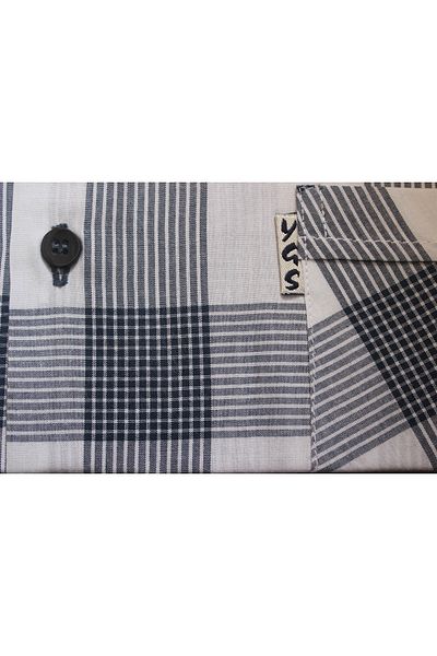 Yörükoğlu Checkered Short Sleeve Comfortable Fit Men's Shirt