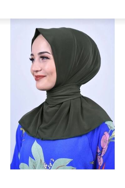 Ayselcehobi Μπλούζα μαγιό Hijab με ασορτί κουμπωτό καπέλο Hijab