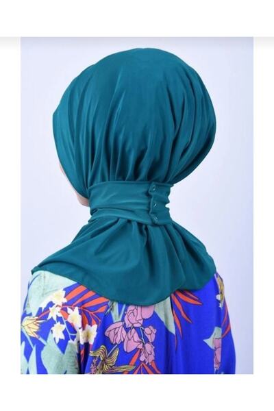 Ayselcehobi Μπλούζα μαγιό Hijab με ασορτί κουμπωτό καπέλο Hijab