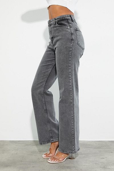 Trn JNS Pantaloni largi din lycra afumat din anii '90 cu talie super înaltă
