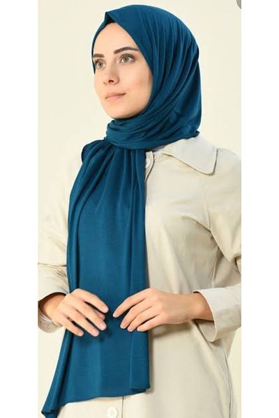 HAR-UM Ticaret شال قطني ممشط نسائي باللون الأزرق