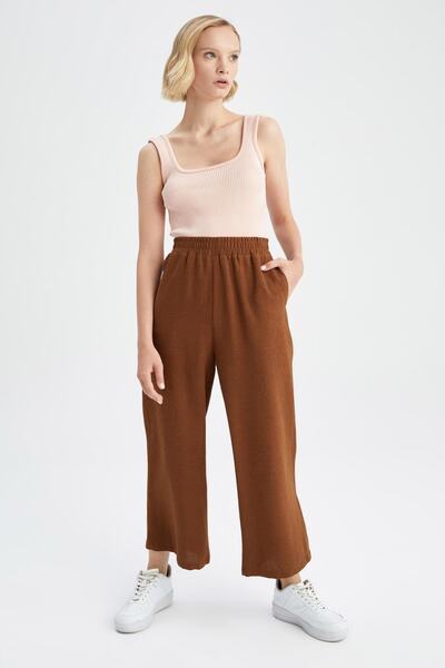 DeFacto Kalhoty rovného střihu se širokými nohavicemi