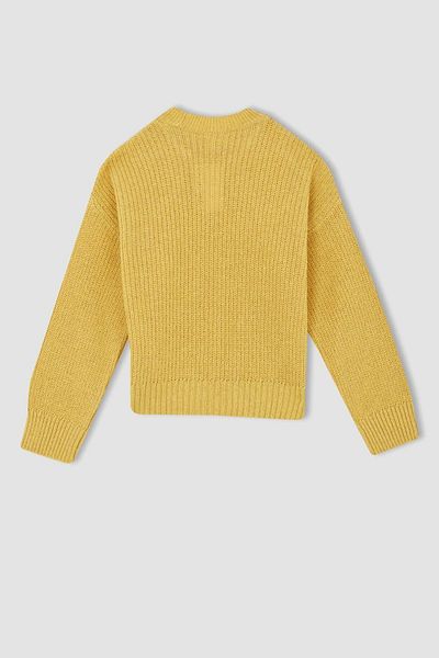 DeFacto Girl's Regular Fit Crew Neck Sweater