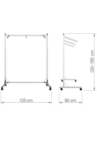 Manken İstanbul 3 Askılıklı Kromaj Kaplı Orta Stand Konfeksiyon Standı Askılık