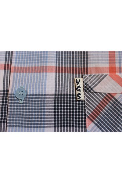 Yörükoğlu Checkered Short Sleeve Comfortable Fit Men's Shirt
