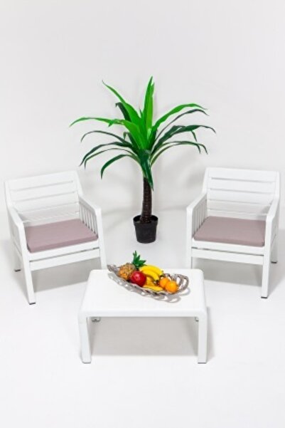 SANDALİE Lara 1 1 S Bahçe Takımı Balkon - Bahçe - Teras Mobilyası / Beyaz