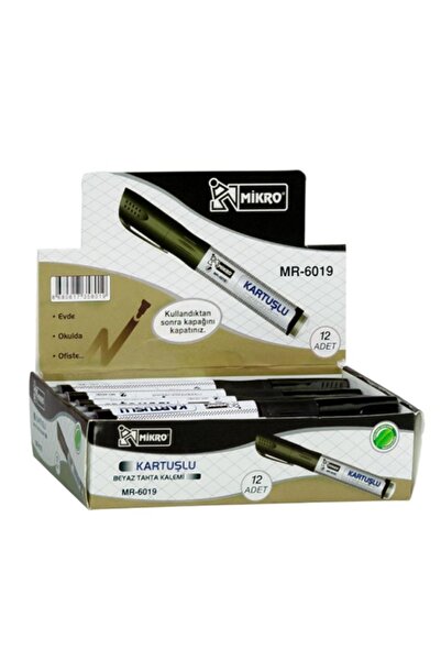 Mikro Kartuşlu Beyaz Tahta Kalemi Siyah 12’li 358989