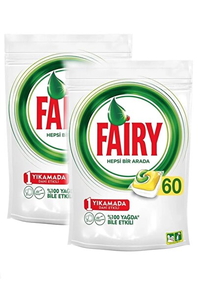 Fairy Hepsi Bir Arada 60 Yıkama Bulaşık Makinesi Deterjanı x2 Adet