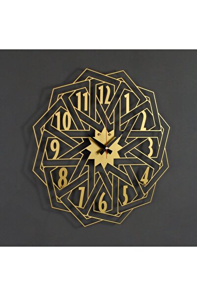 Colorfull Worlds Μεταλλικό ρολόι τοίχου με γεωμετρικό σχέδιο - Διακόσμηση τοί...