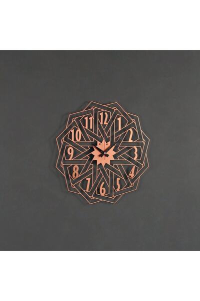 Colorfull Worlds Μεταλλικό ρολόι τοίχου με γεωμετρικό σχέδιο - Διακόσμηση τοί...