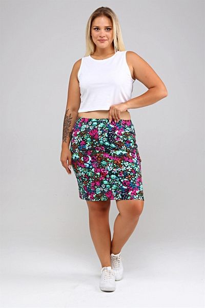 Seamoda Fusta tricotată cu modele florale