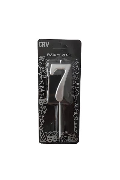 Mini Parti Mini Party Store 7 Cm Large Number Candle Silver 7