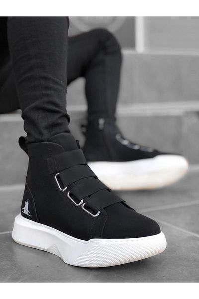 BOA High Sole Men's Black Sports Boots - Ba0142 Banded
