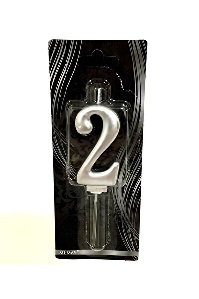 Mini Parti متجر الحفلات الصغيرة 2 سنة شمعة رقم فضي