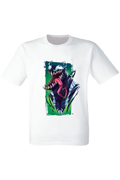 YAPO TİCARET Бяла тениска с щампа на Marvel Venom