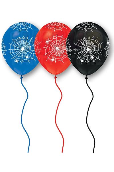 Huzur Party Store Spiderman Web Printed Balloon 10 Pieces 30 Cm Spiderman Detailed Themed Concept Birthday Party Ornament